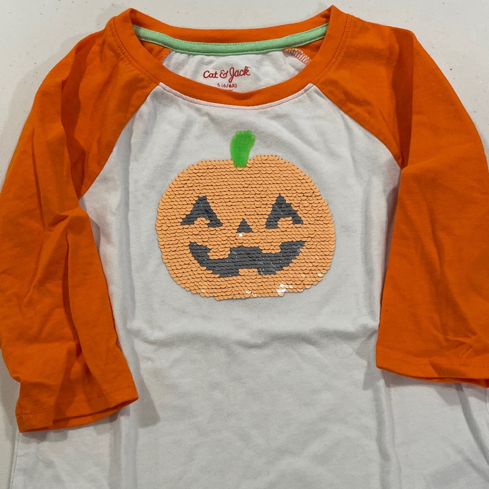 Jack-o-lantern flip sequin shirt